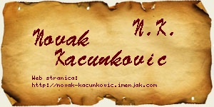 Novak Kačunković vizit kartica